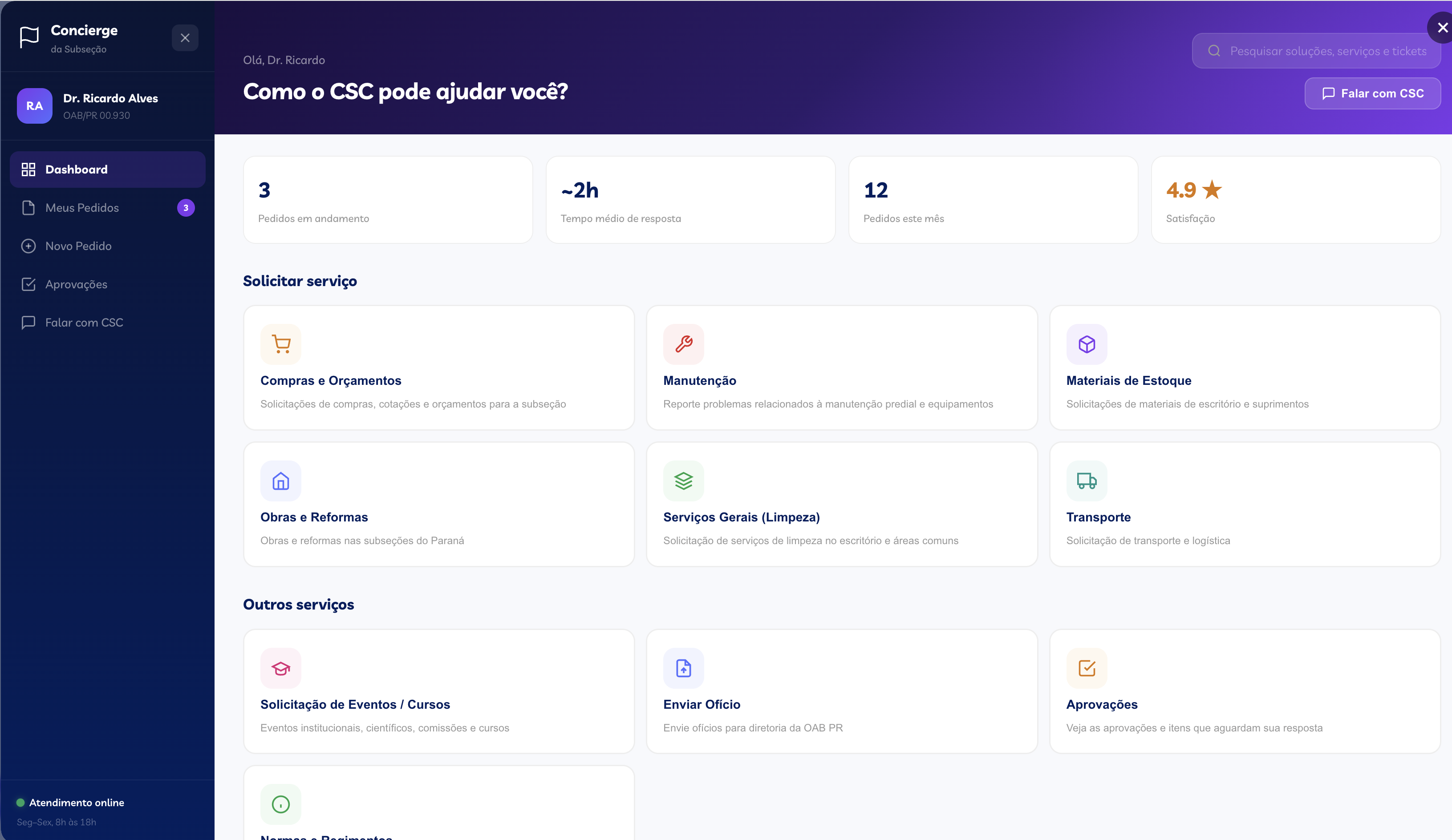 CSC Dashboard Completo