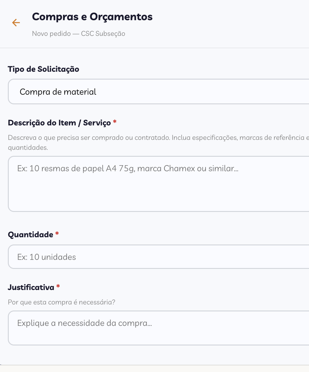 Formulario Compras