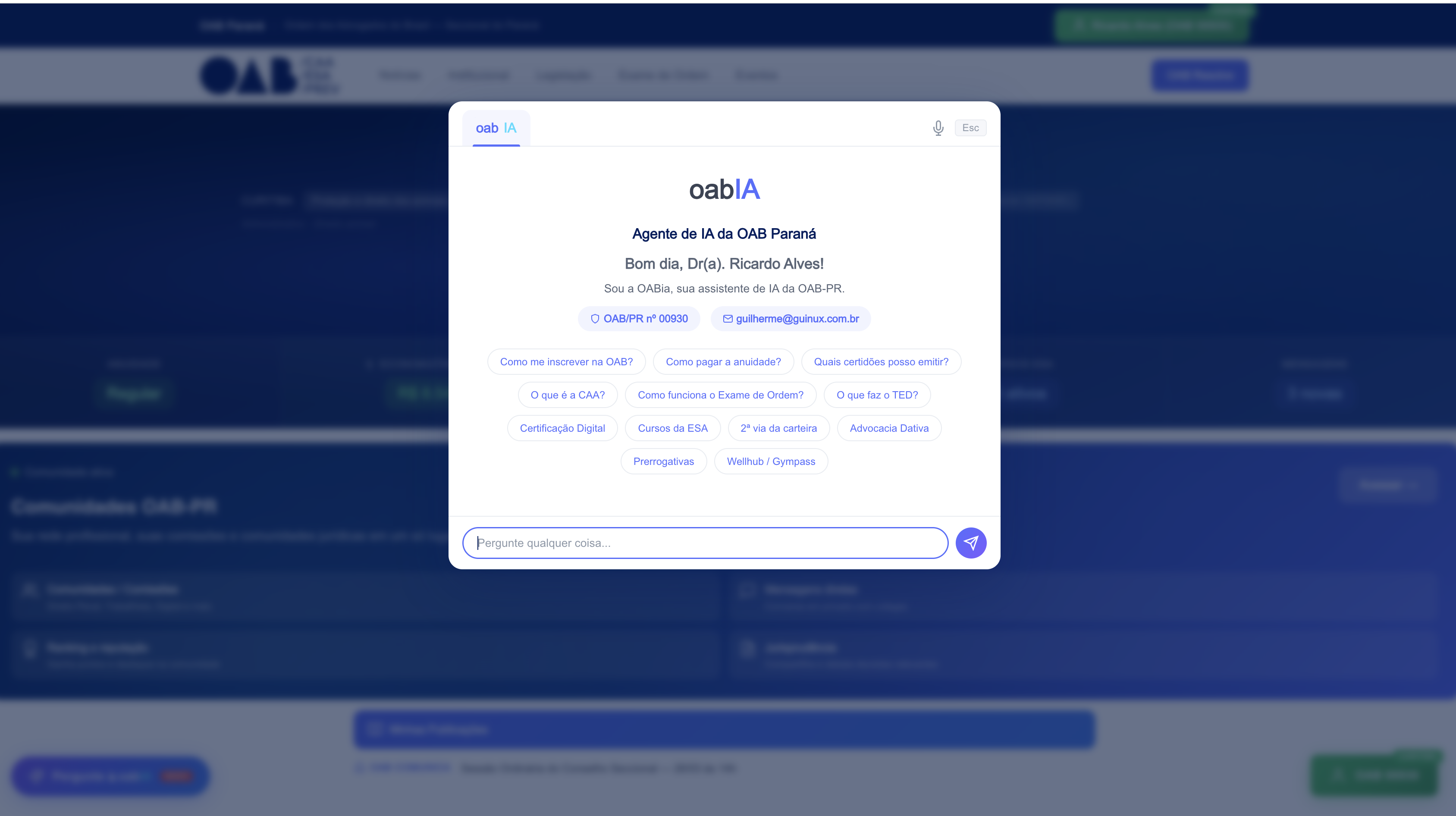 OABia Area Logada